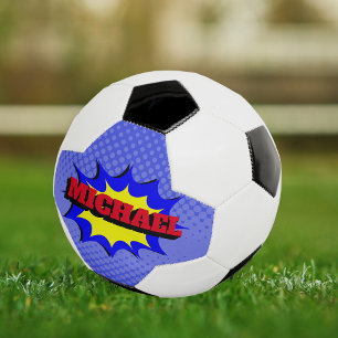 Superhero Kids Comic Buch Personalisierter Name Fußball
