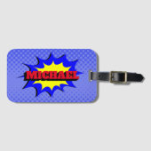 Superhero Kids Comic Buch Personalisierter Name Gepäckanhänger (Vorderseite (Horizontal))