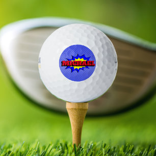 Superhero Kids Comic Buch Personalisierter Name Golfball