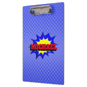 Superhero Kids Comic Buch Personalisierter Name Klemmbrett (Links)