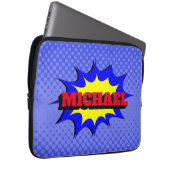 Superhero Kids Comic Buch Personalisierter Name Laptopschutzhülle (Vorne Rechts)