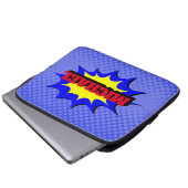 Superhero Kids Comic Buch Personalisierter Name Laptopschutzhülle (Vorne Knopf)