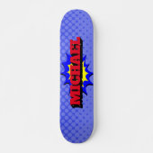 Superhero Kids Comic Buch Personalisierter Name Skateboard (Vorne)