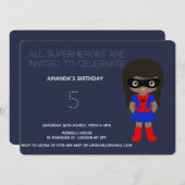 Superhero Kids Girls Geburtstagsparty Einladung (Vorne/Hinten)