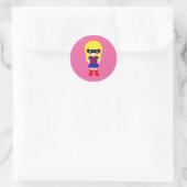 Superhero Kids Girls Geburtstagsparty Pink Sticker (Tasche)