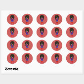 Superhero Kids Girls Geburtstagsparty Roter Sticke Runder Aufkleber (Blatt)