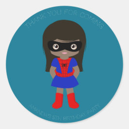 Superhero Kids Girls Geburtstagsparty Sticker