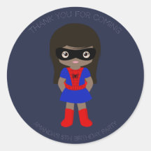 Superhero Kids Girls Geburtstagsparty Sticker