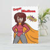 Superhero Kindergeburtstag Einladung (Stehend Vorderseite)