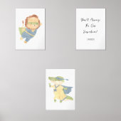 Superhero Kinderzimmer Art, Kids Custom Text Name Bilderwand Sets (Vorderseite)