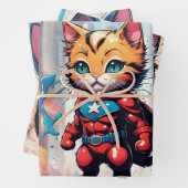 Superhero Kitty Geschenkpapier Set (Beispiel)