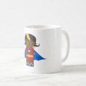 Superhero-Mädchen-Kaffee-Tasse Kaffeetasse (VorderseiteRechts)