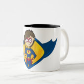 Superhero-Mädchen-Tasse Zweifarbige Tasse (VorderseiteRechts)