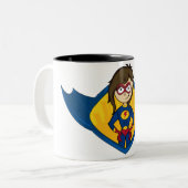 Superhero-Mädchen-Tasse Zweifarbige Tasse (Vorderseite Links)