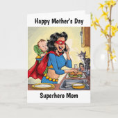 Superhero-Mama Personalisierter Muttertag Karte (Gelbe Blume)