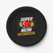 Superhero-Mama - stark wie eine Mutter - Super-Mam Pappteller (Vorderseite)