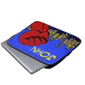 Superhero Notebook-Gehäuse mit individuelle Name Laptopschutzhülle (Vorne Knopf)