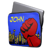 Superhero Notebook-Gehäuse mit individuelle Name Laptopschutzhülle (Vorderseite Links)