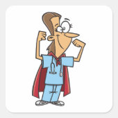 Superhero Nurse Square Sticker (Vorderseite)