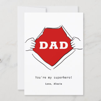 Superhero Papa Väter niedlich rot Karte
