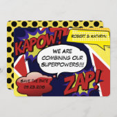 Superhero Parody Save the Date Wedding (Vorne/Hinten)