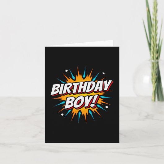Superhero Party Comic Book Hero Birthday Boy Karte (Vorderseite)