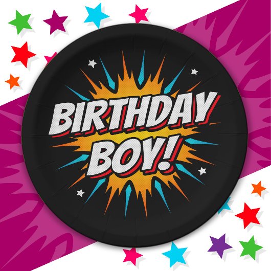 Superhero Party Comic Book Hero Birthday Boy Pappteller