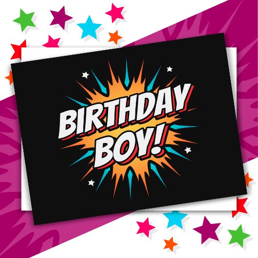 Superhero Party Comic Book Hero Birthday Boy Postkarte