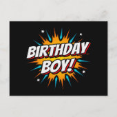 Superhero Party Comic Book Hero Birthday Boy Postkarte (Vorderseite)