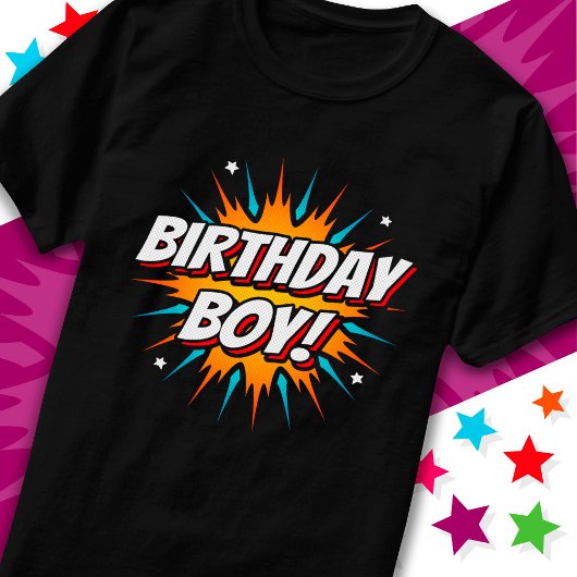 Superhero Party Comic Book Hero Birthday Boy T-Shirt
