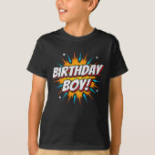Superhero Party Comic Book Hero Birthday Boy T-Shirt (Vorderseite)