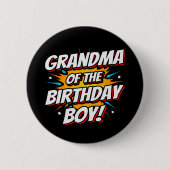 Superhero Party Comic Oma von Birthday Boy Button (Vorderseite)