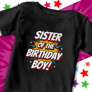 Superhero Party Comic Schwester des Geburtstags Ju Baby T-shirt