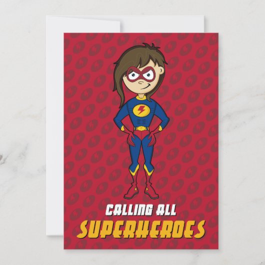 Superhero-Party Einladung (Vorderseite)