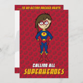 Superhero-Party Einladung (Vorne/Hinten)