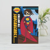 Superhero-Party Einladung (Stehend Vorderseite)