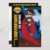 Superhero-Party Einladung (Vorne/Hinten)