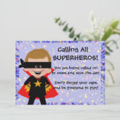 Superhero-Party Einladung (Stehend Vorderseite)