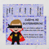 Superhero-Party Einladung (Vorne/Hinten)