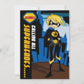 Superhero-Party Einladung (Vorderseite)