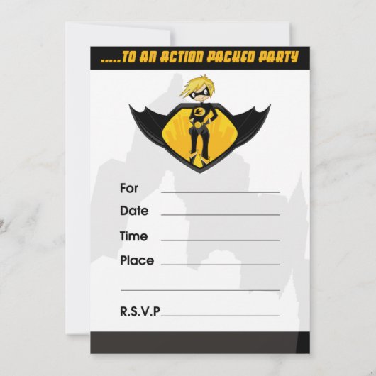 Superhero-Party Einladung (Rückseite)