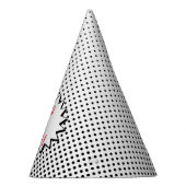 Superhero-Party-Hut - Schwarz-weißer Punkt Partyhütchen (Rechts)