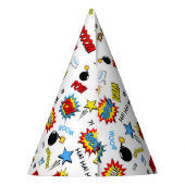 Superhero-Party-Hut - Wort-Kunst Partyhütchen (Rückseite)