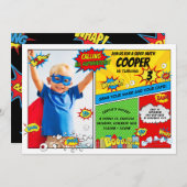 Superhero Party Super Hero Foto Geburtstag Einladung (Vorne/Hinten)