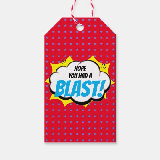 Superhero Party Vielen Dank Geschenkanhänger (Vorderseite)