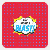 Superhero Party Vielen Dank Quadratischer Aufkleber (Vorderseite)