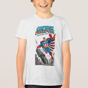 Superhero-Patriotisches-USA-Freiheits-T-Shirt für Tri-Blend Shirt
