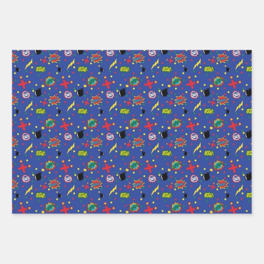 Superhero Pattern Geschenkpapier Set (Vorderseite 2)