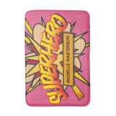 SUPERHERO Personalisiert Pink Comic Buchen Spaß Badematte (Vorderseite Vertikal)