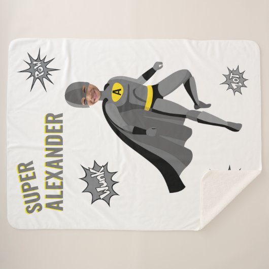 Superhero Phantastisch Unique Boy Fabulous Geburts Sherpadecke (Vorderseite (Horizontal))